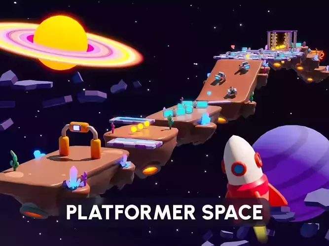 Platformer 11 Space Low-poly 3D model