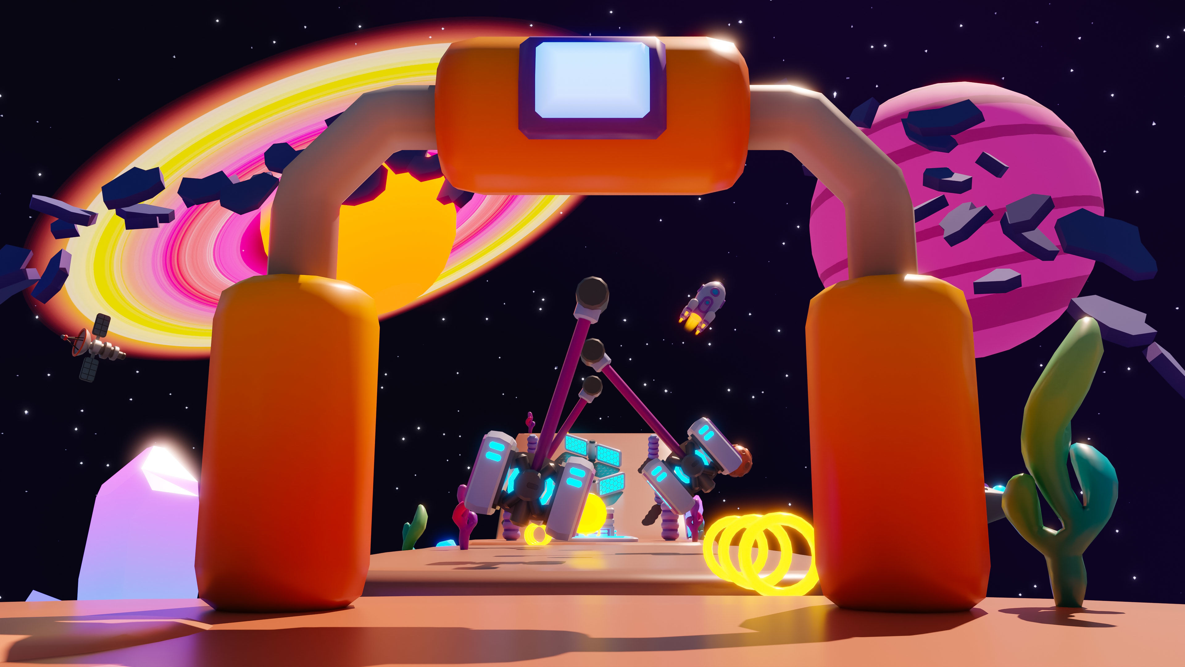 Platformer 11 Space Low-poly 3D model_29