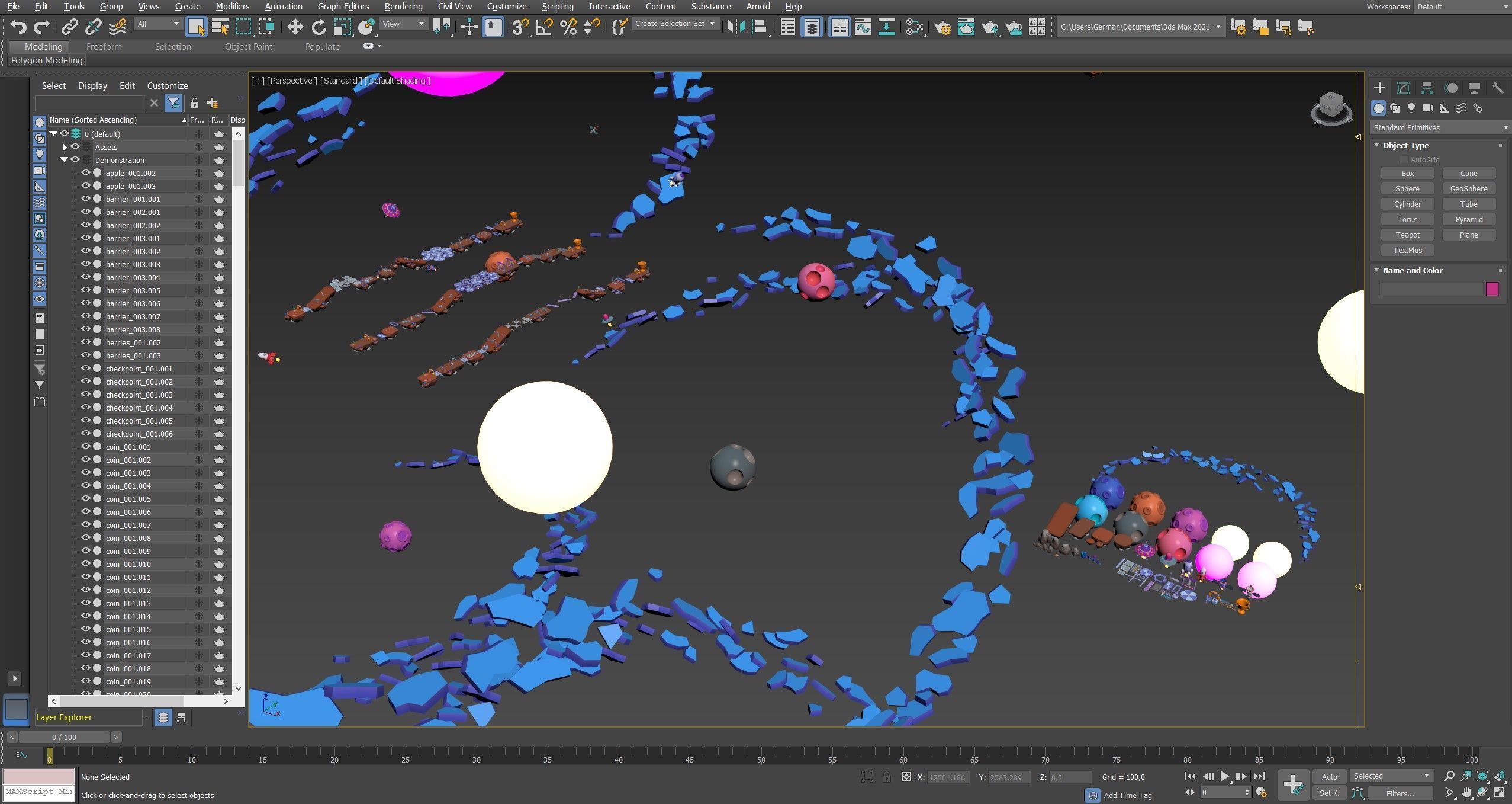 Platformer 11 Space Low-poly 3D model_44