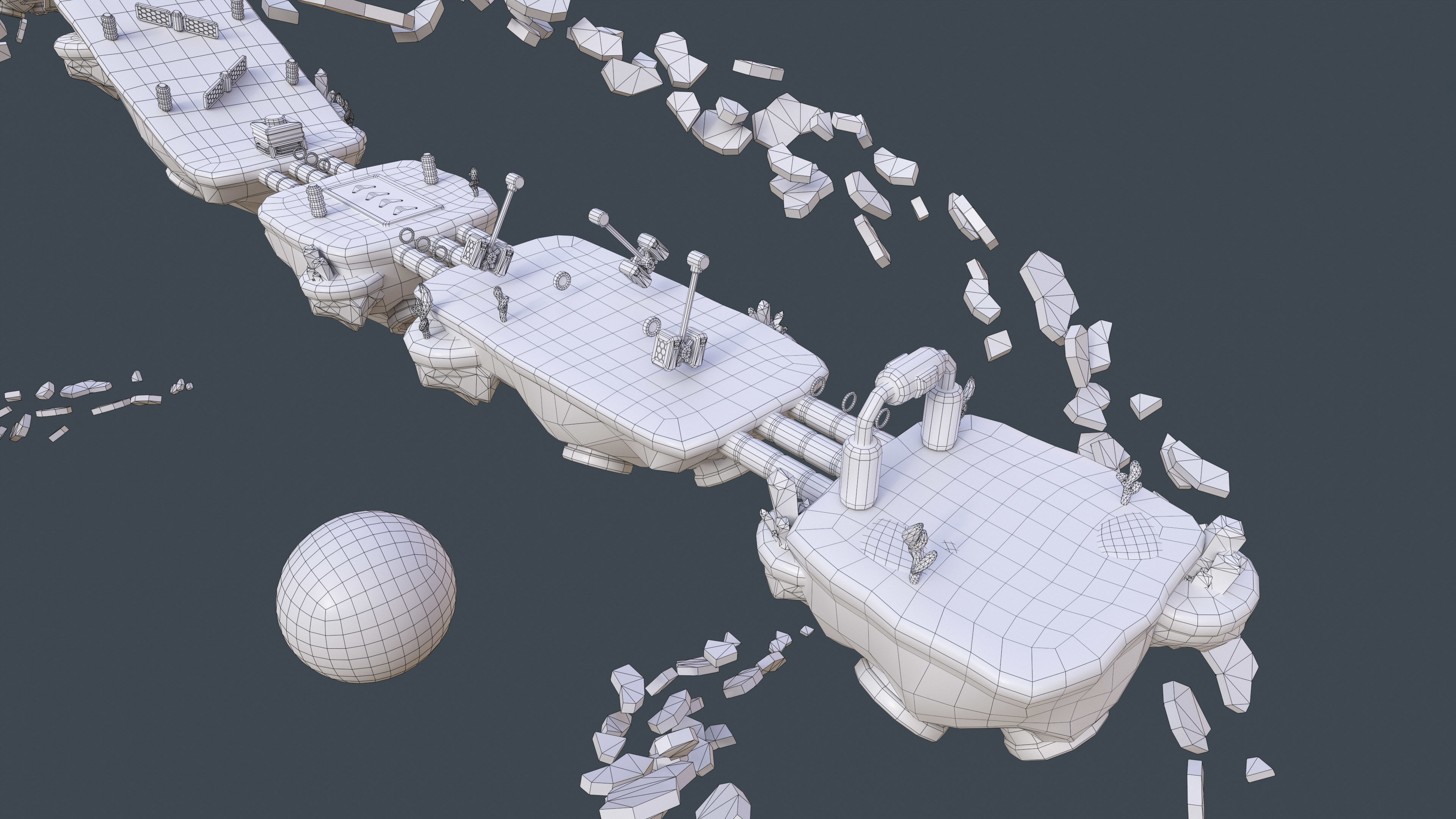 Platformer 11 Space Low-poly 3D model_40