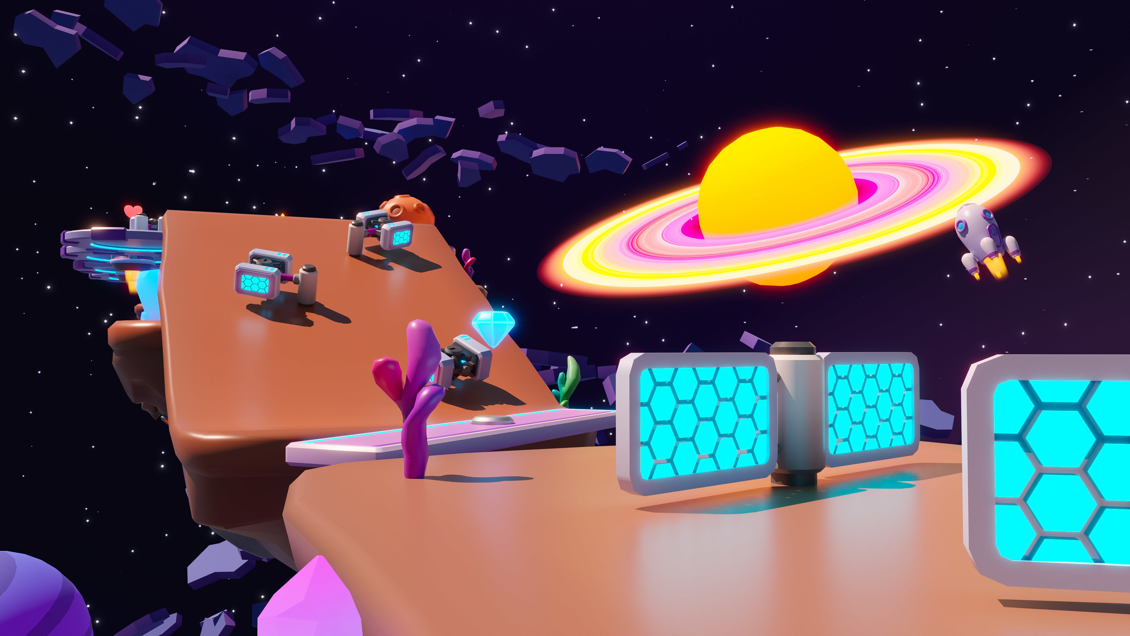 Platformer 11 Space Low-poly 3D model_21