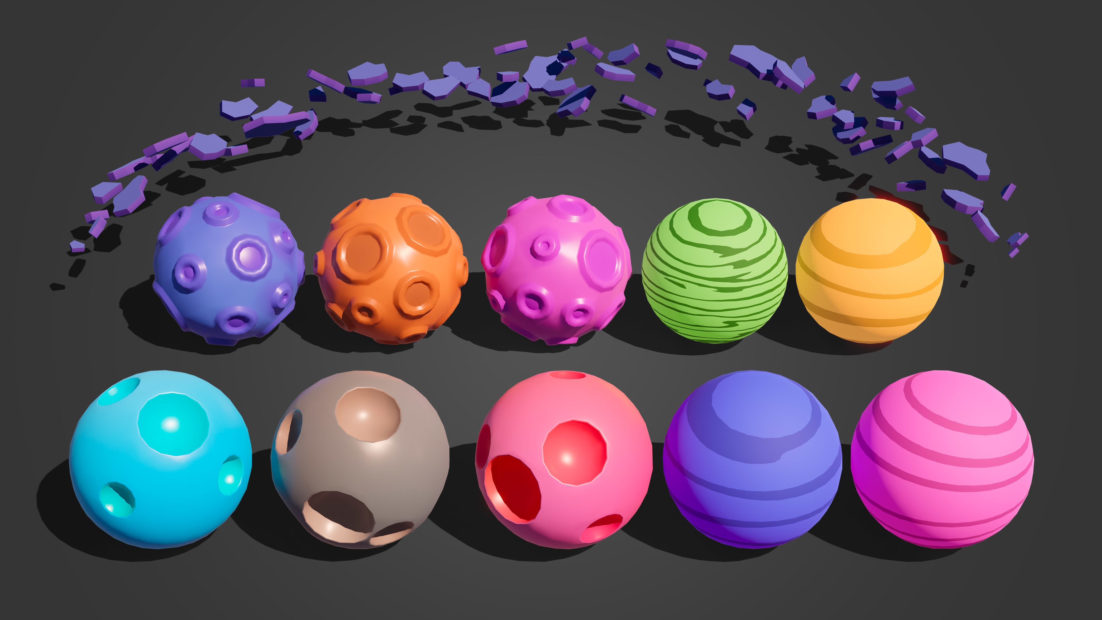 Platformer 11 Space Low-poly 3D model_37