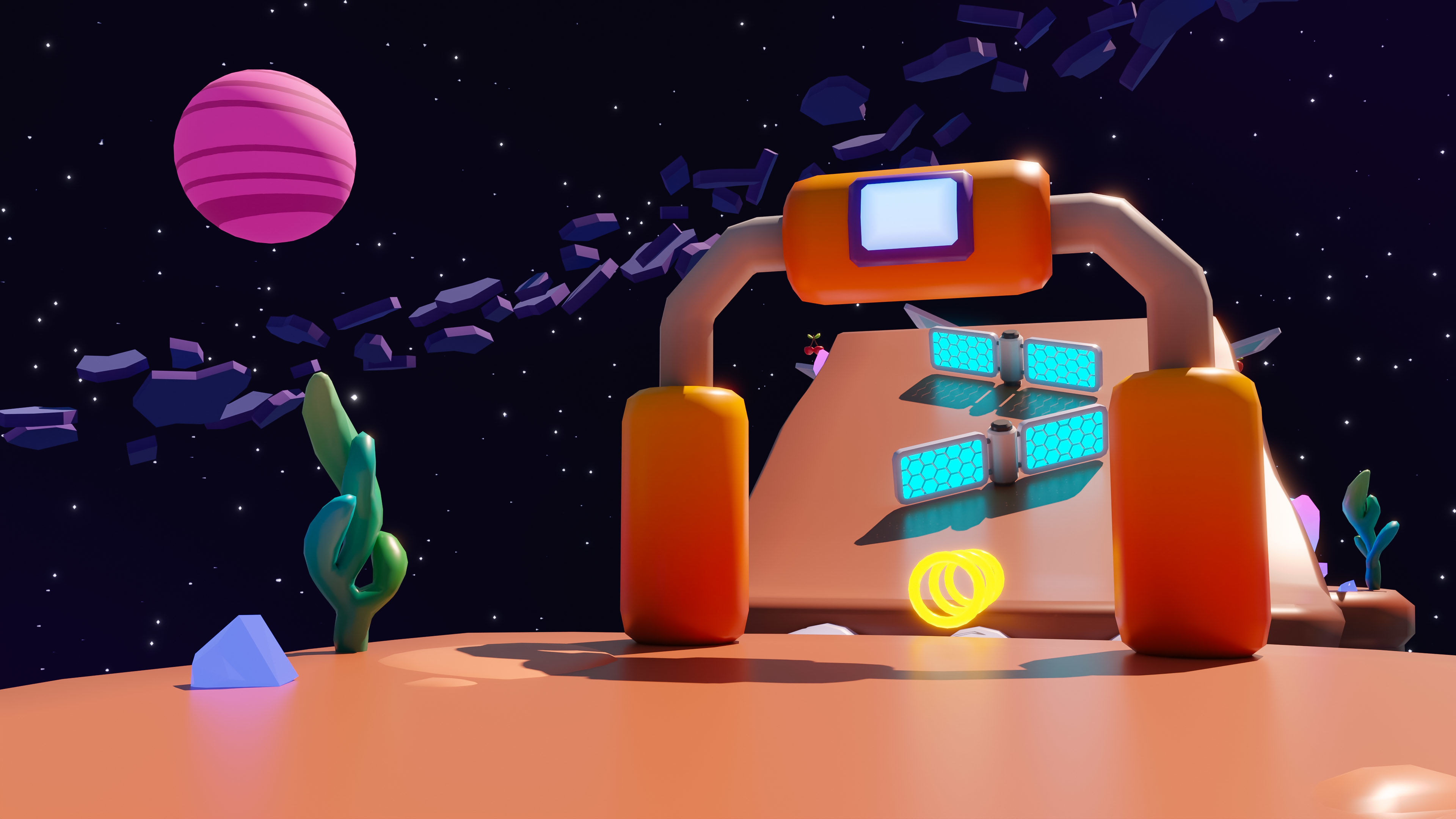 Platformer 11 Space Low-poly 3D model_12