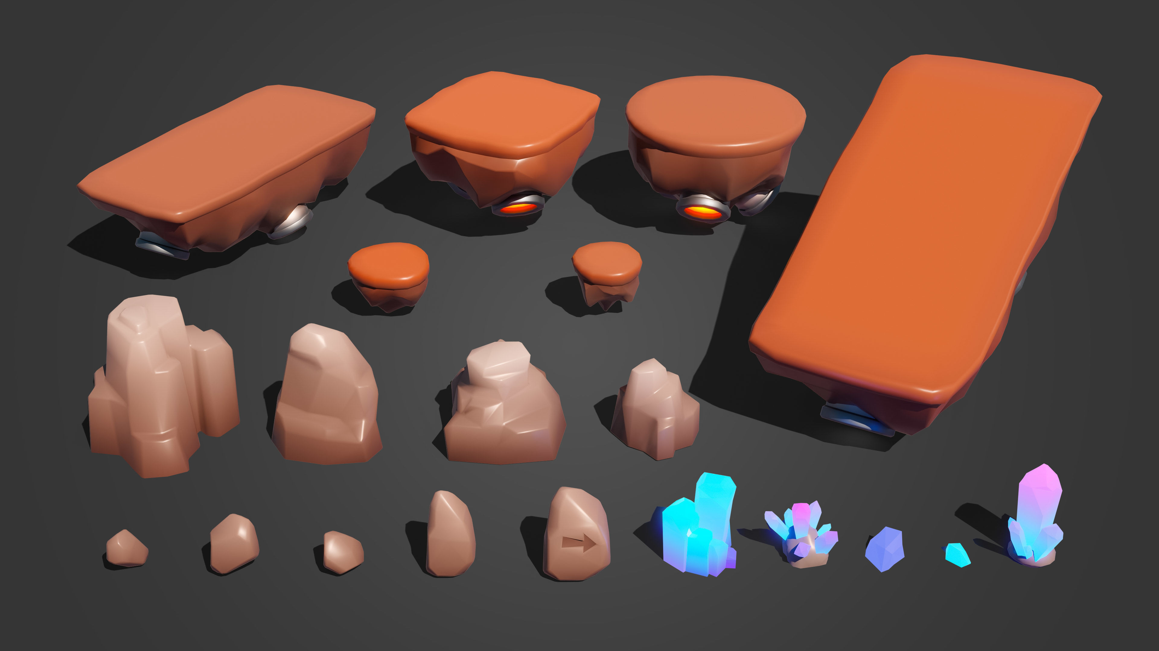 Platformer 11 Space Low-poly 3D model_38