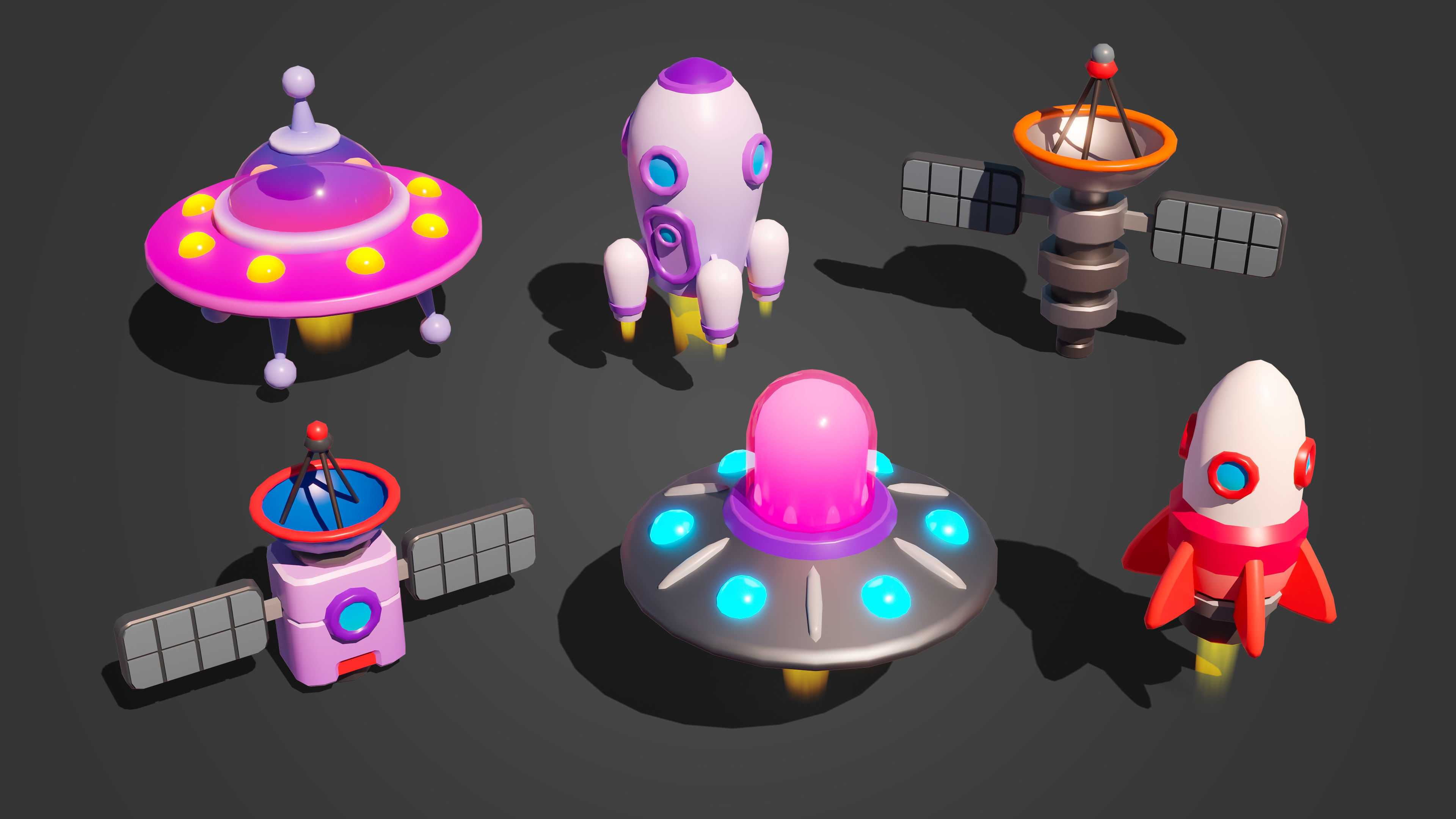 Platformer 11 Space Low-poly 3D model_34