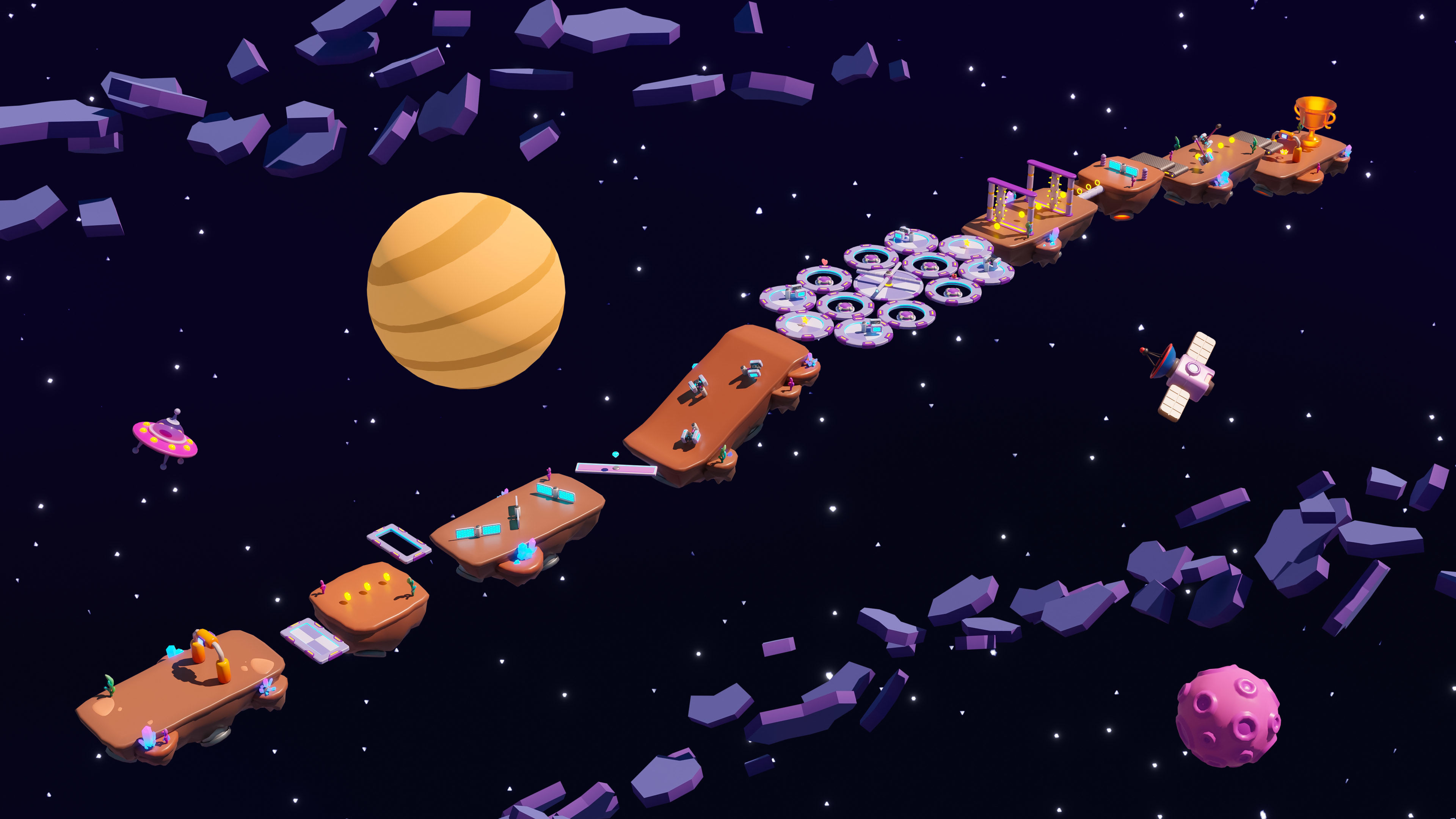 Platformer 11 Space Low-poly 3D model_15
