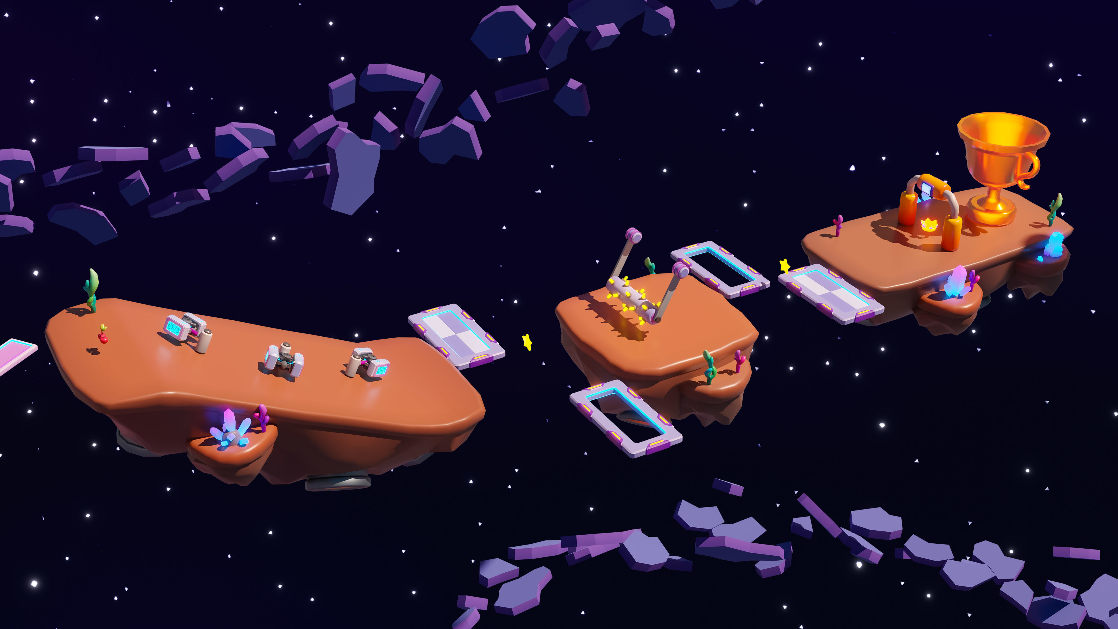 Platformer 11 Space Low-poly 3D model_28