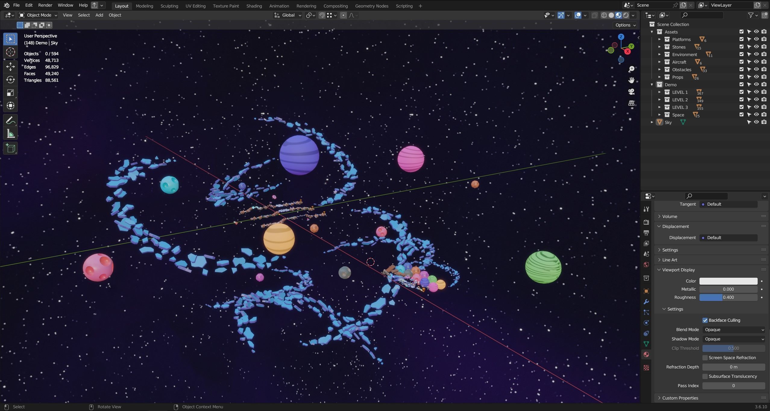 Platformer 11 Space Low-poly 3D model_41