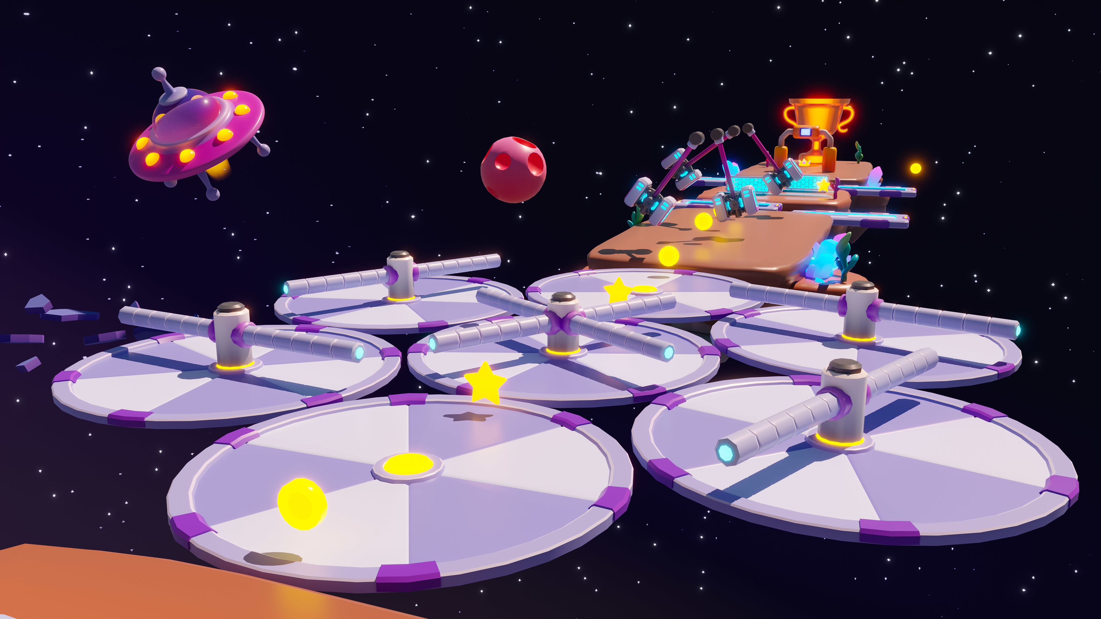 Platformer 11 Space Low-poly 3D model_6