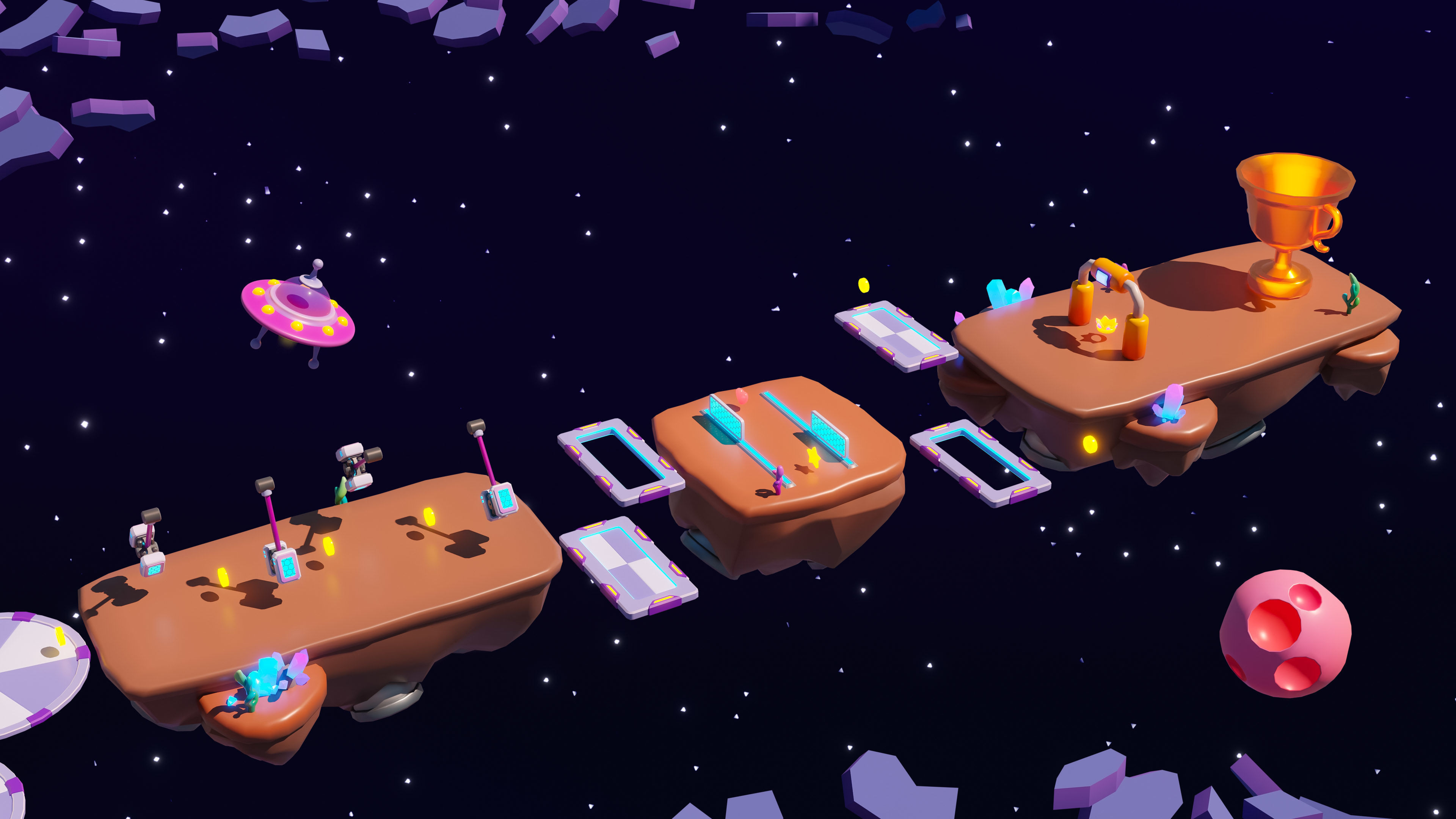 Platformer 11 Space Low-poly 3D model_11