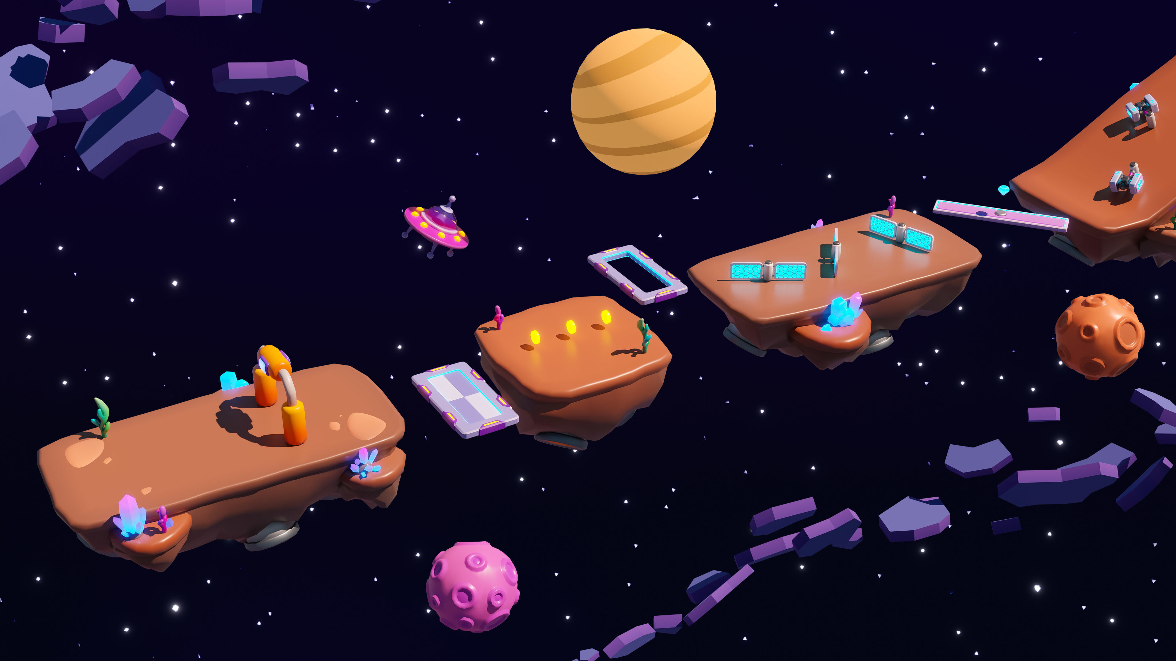 Platformer 11 Space Low-poly 3D model_17