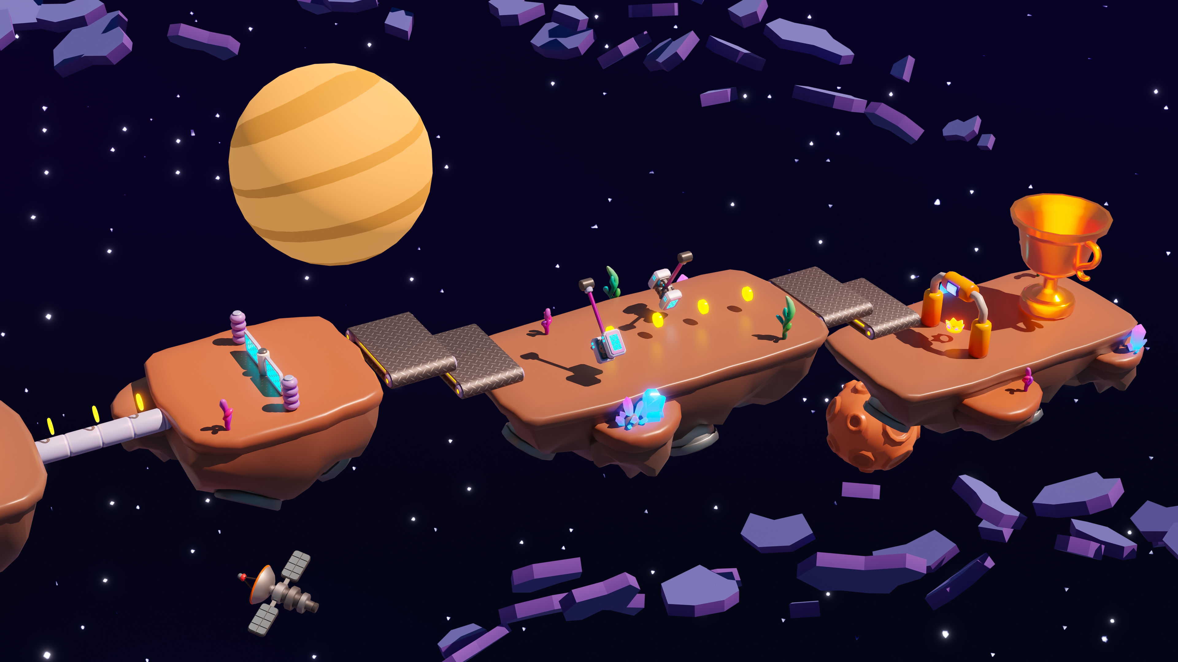 Platformer 11 Space Low-poly 3D model_19