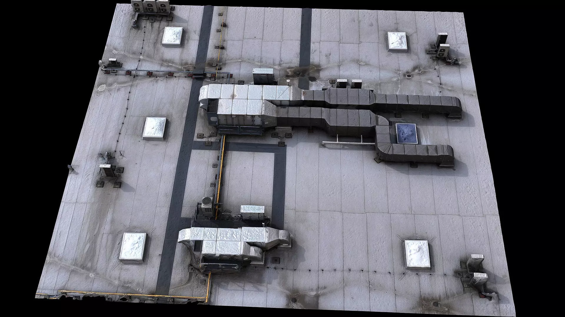 factory roof airvents systems part3 photogrammetry Low-poly 3D model_0