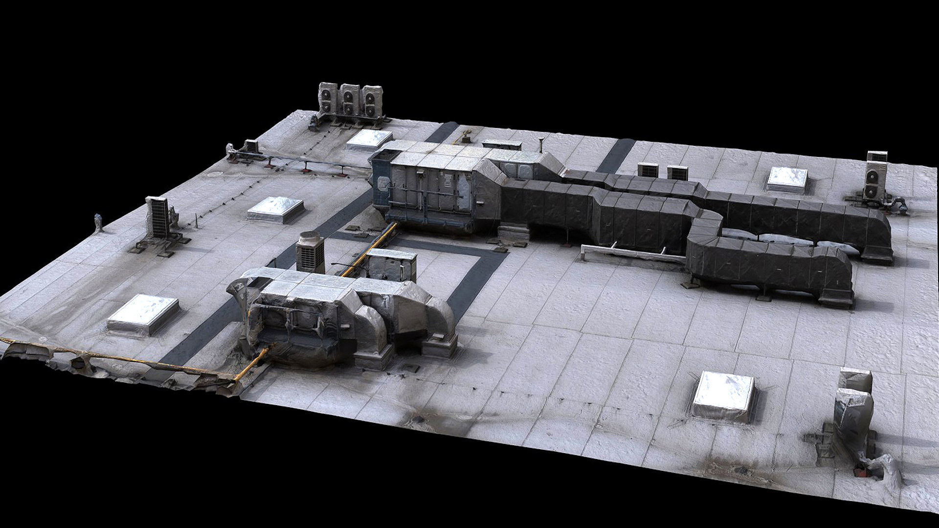 factory roof airvents systems part3 photogrammetry Low-poly 3D model_3