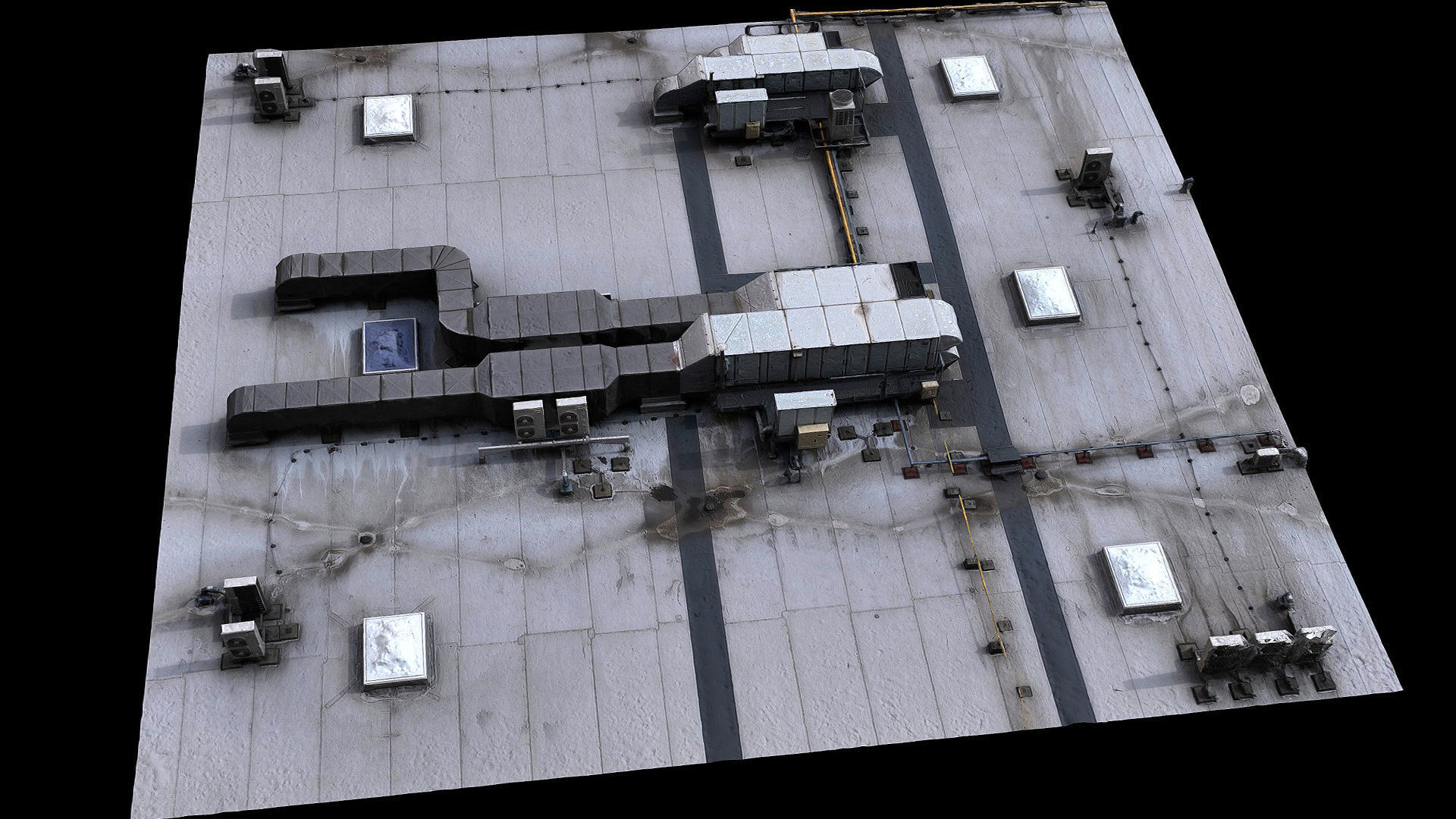 factory roof airvents systems part3 photogrammetry Low-poly 3D model_1