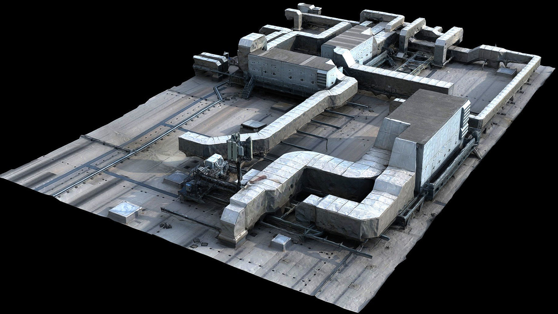 factory roof airvents systems part4 photogrammetry Low-poly 3D model_4