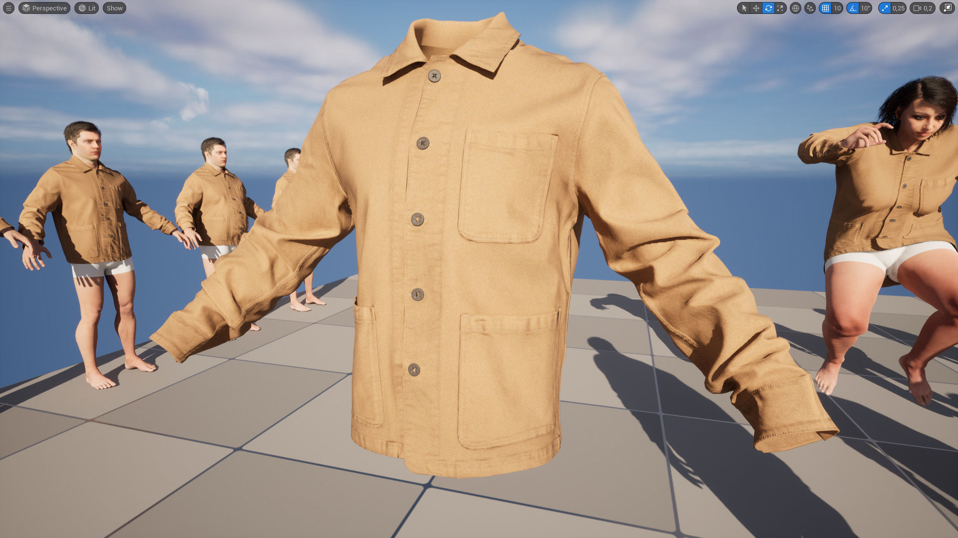 Overshirt 50 - All MH Bodies and UE5 Skeletons - Rigged Low-poly 3D model_19