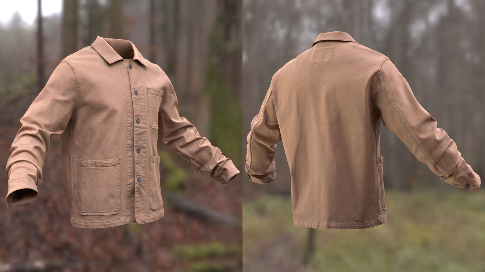 Overshirt 50 - All MH Bodies and UE5 Skeletons - Rigged Low-poly 3D model_6