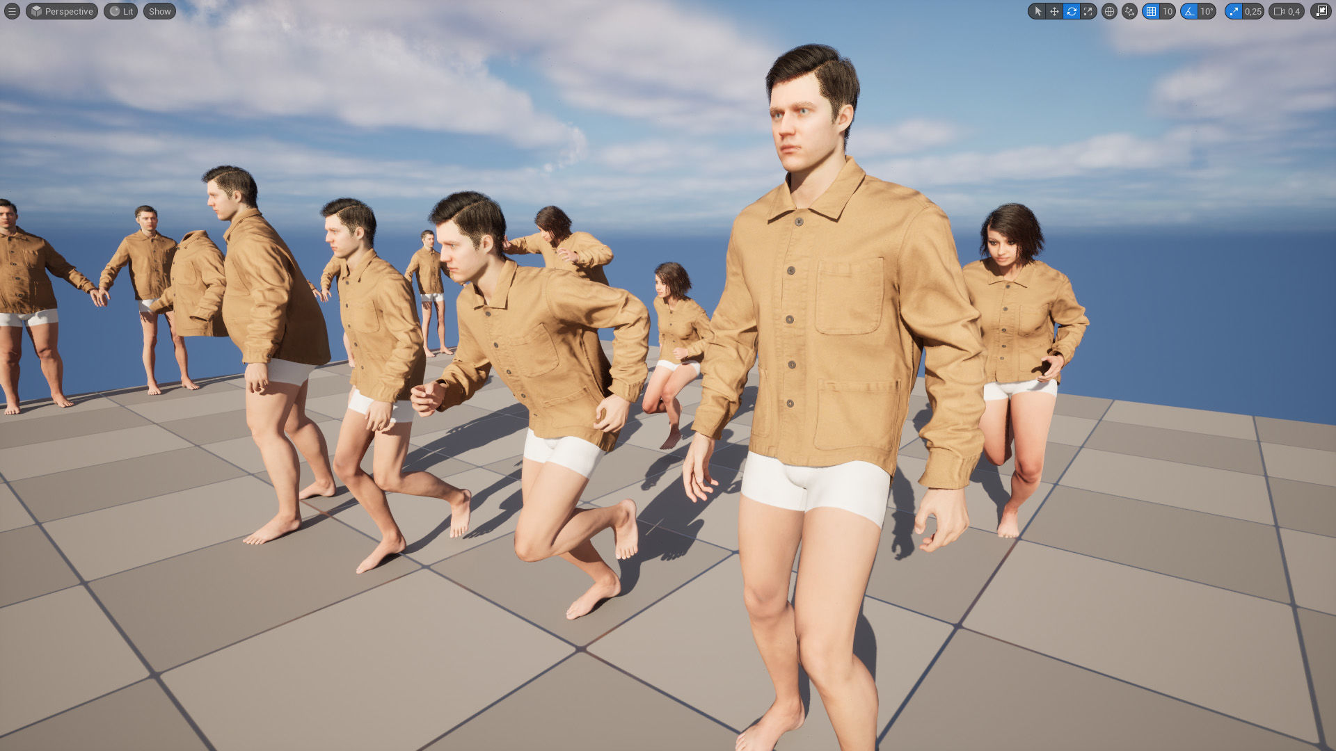 Overshirt 50 - All MH Bodies and UE5 Skeletons - Rigged Low-poly 3D model_15