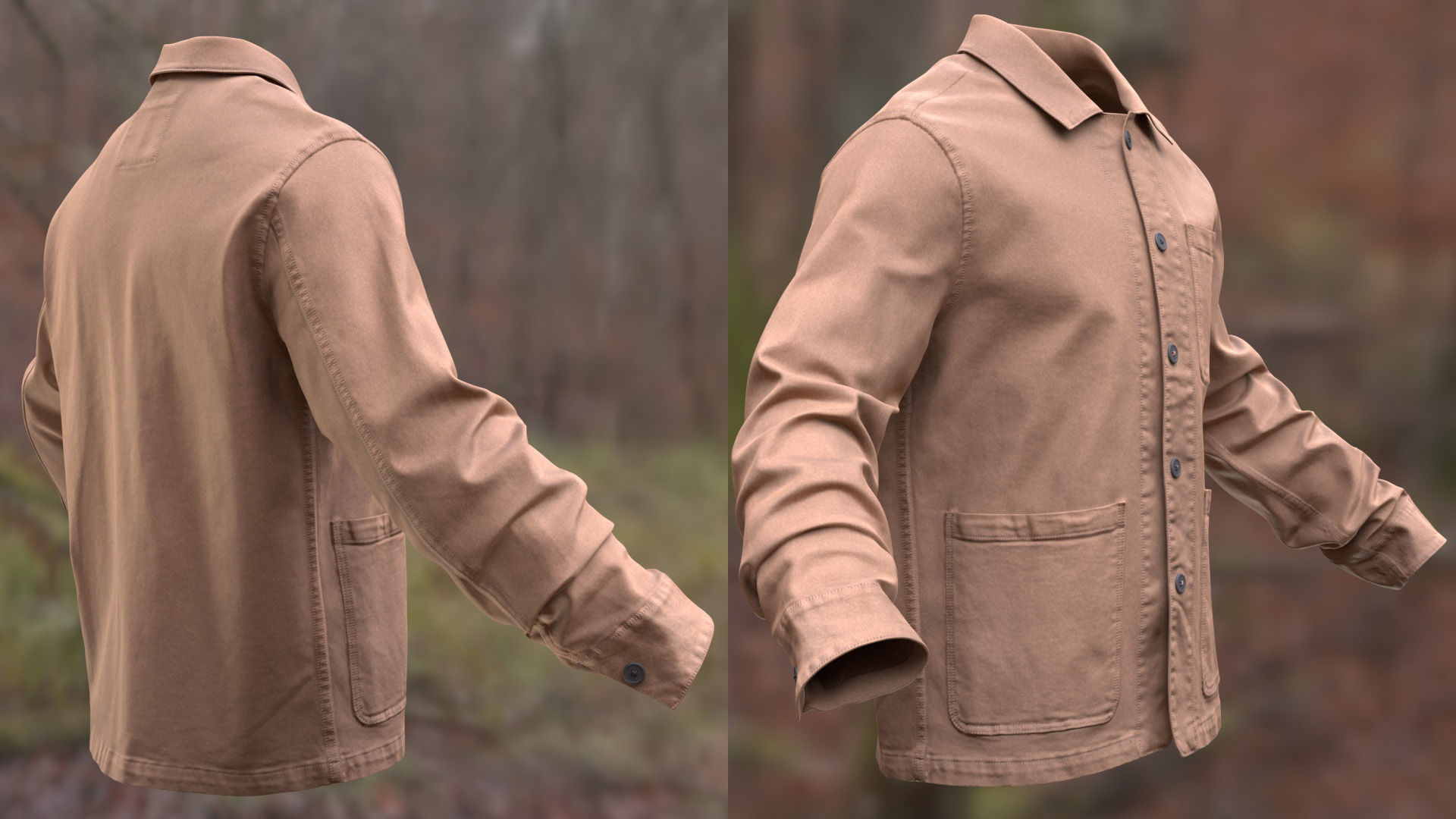 Overshirt 50 - All MH Bodies and UE5 Skeletons - Rigged Low-poly 3D model_9