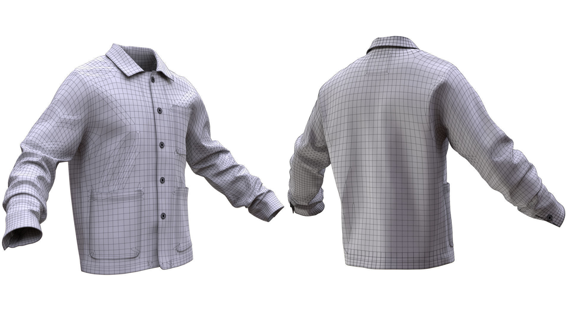 Overshirt 50 - All MH Bodies and UE5 Skeletons - Rigged Low-poly 3D model_21