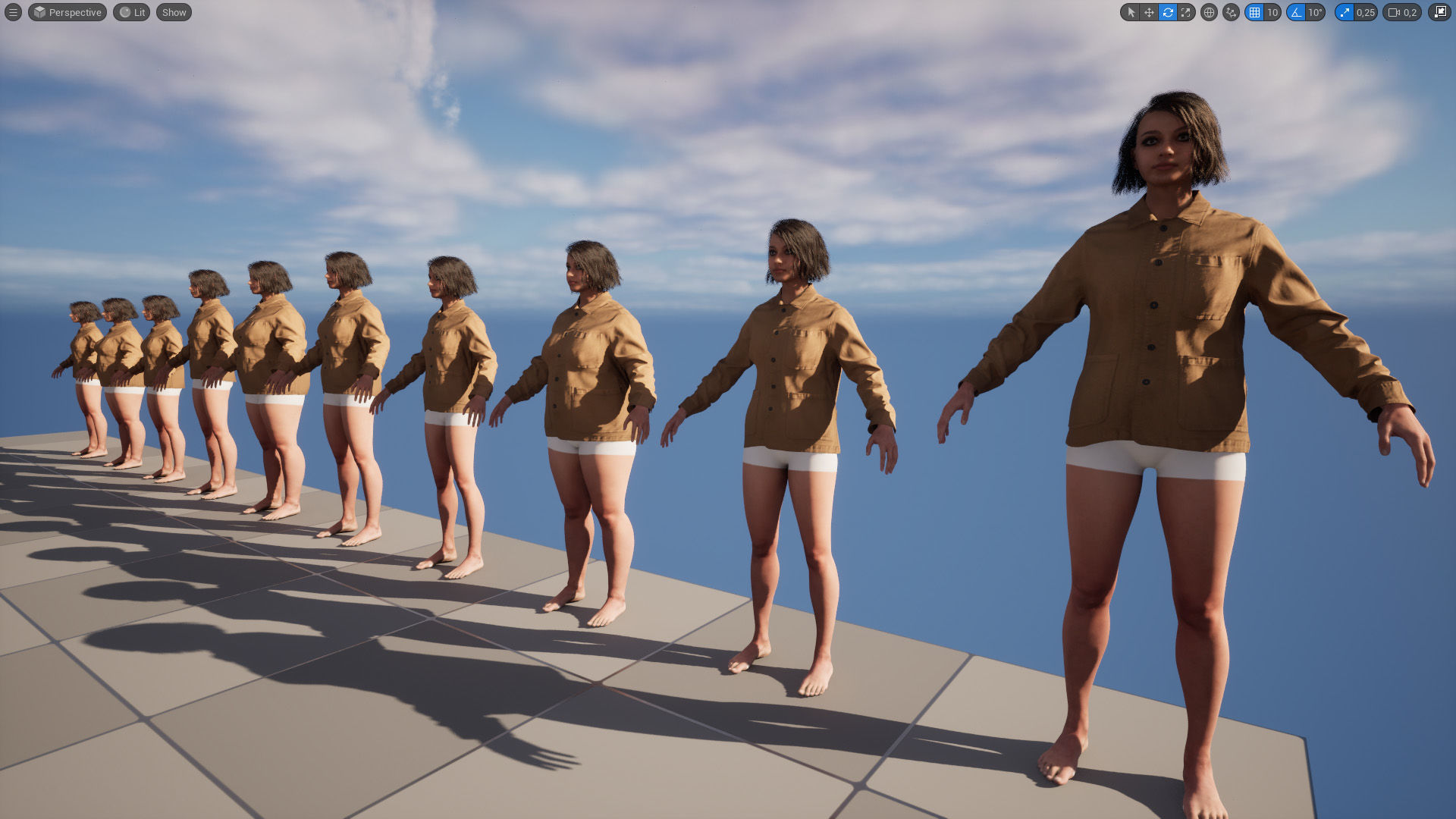 Overshirt 50 - All MH Bodies and UE5 Skeletons - Rigged Low-poly 3D model_18
