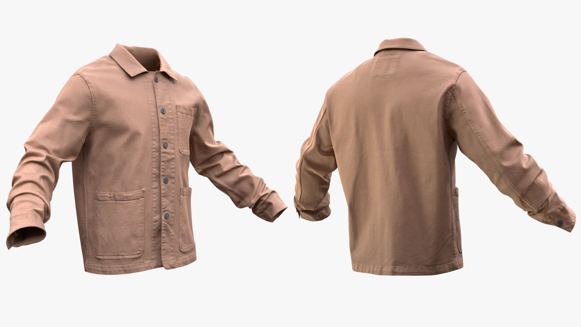 Overshirt 50 - All MH Bodies and UE5 Skeletons - Rigged Low-poly 3D model_4