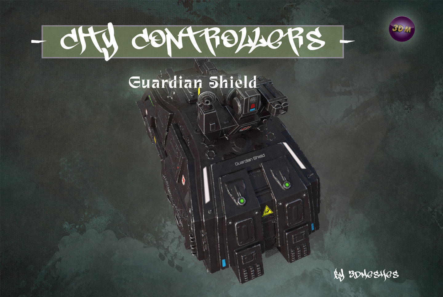 CITY CONTROLLERS - Guardian Shield - PBR lowpoly Low-poly 3D model_4