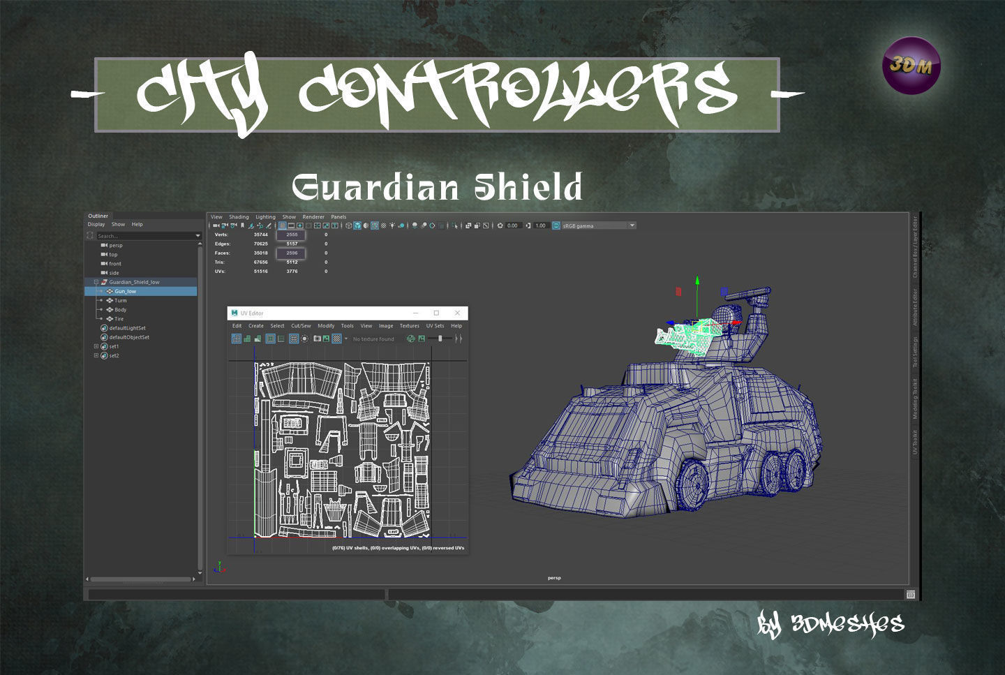 CITY CONTROLLERS - Guardian Shield - PBR lowpoly Low-poly 3D model_38