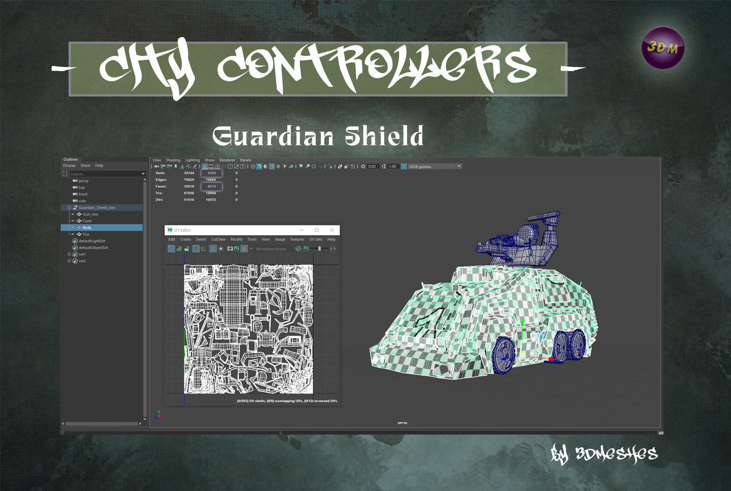 CITY CONTROLLERS - Guardian Shield - PBR lowpoly Low-poly 3D model_36