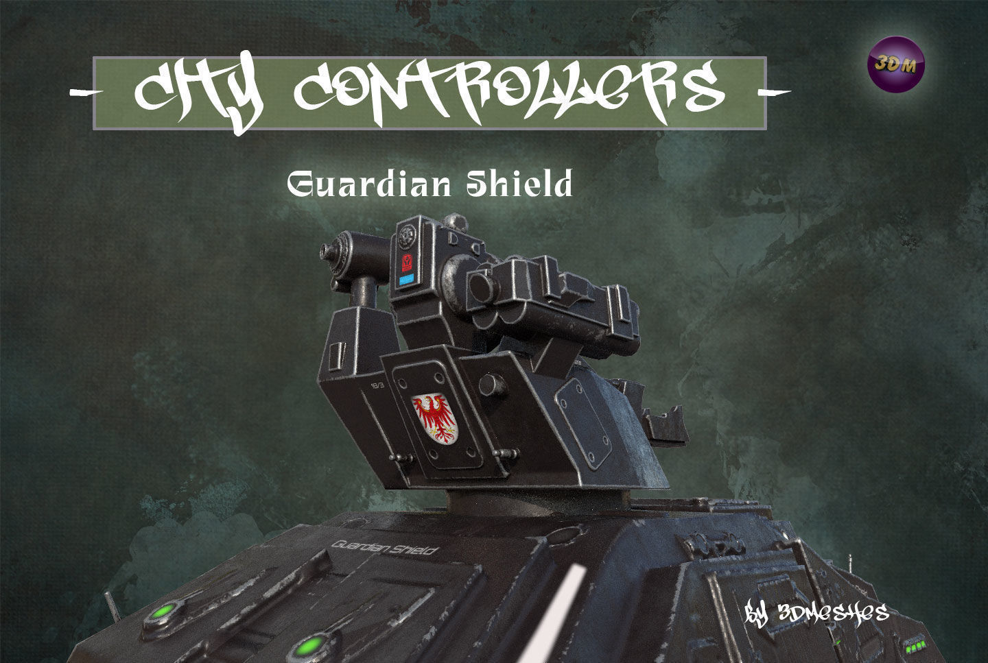 CITY CONTROLLERS - Guardian Shield - PBR lowpoly Low-poly 3D model_11