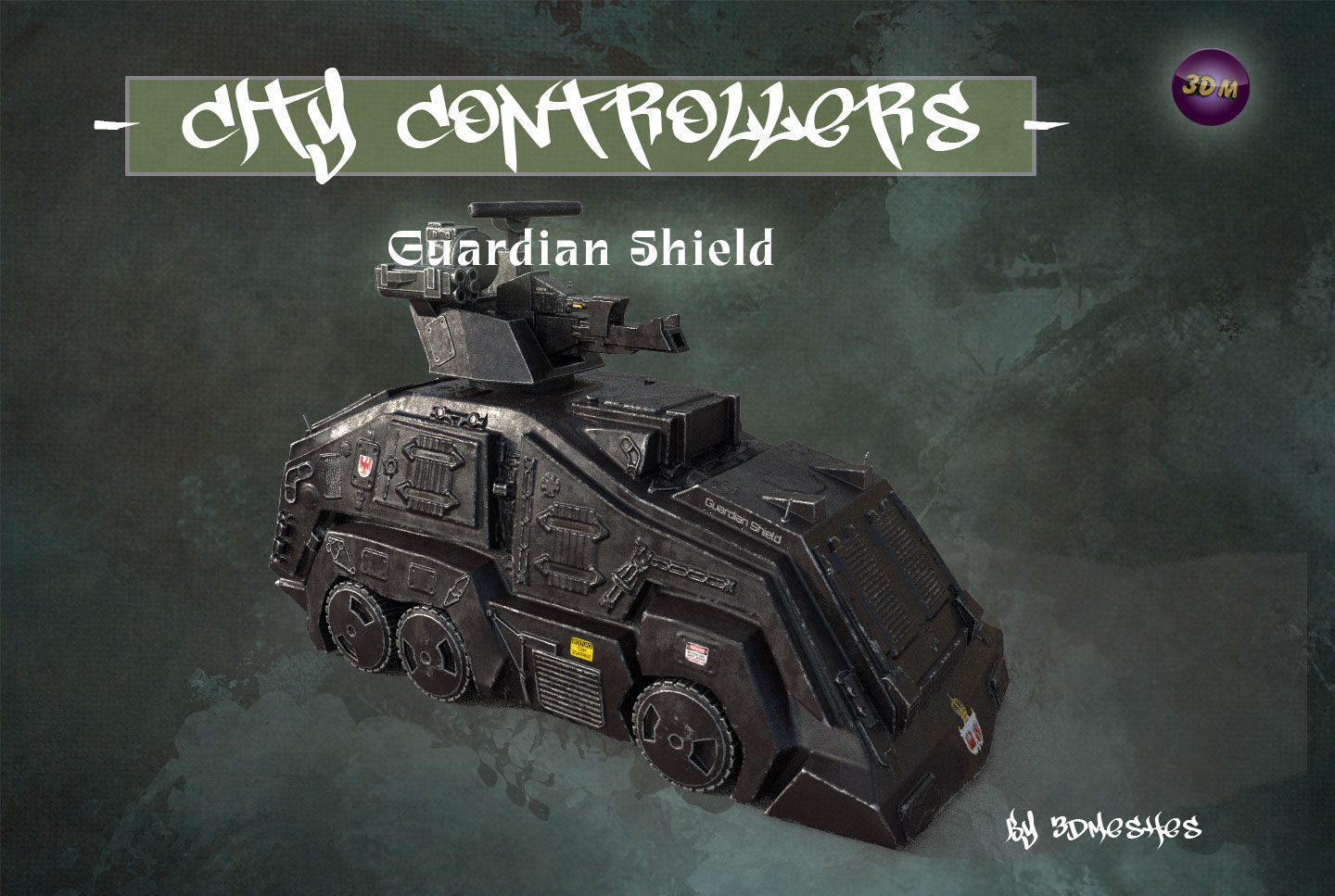 CITY CONTROLLERS - Guardian Shield - PBR lowpoly Low-poly 3D model_5