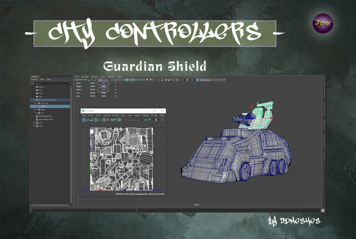 CITY CONTROLLERS - Guardian Shield - PBR lowpoly Low-poly 3D model_37