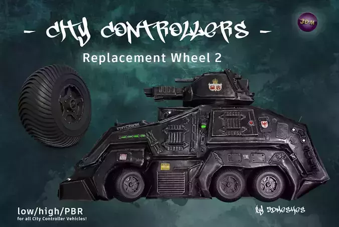 CITY CONTROLLERS Replacement Wheel 2 - PBR lowpoly