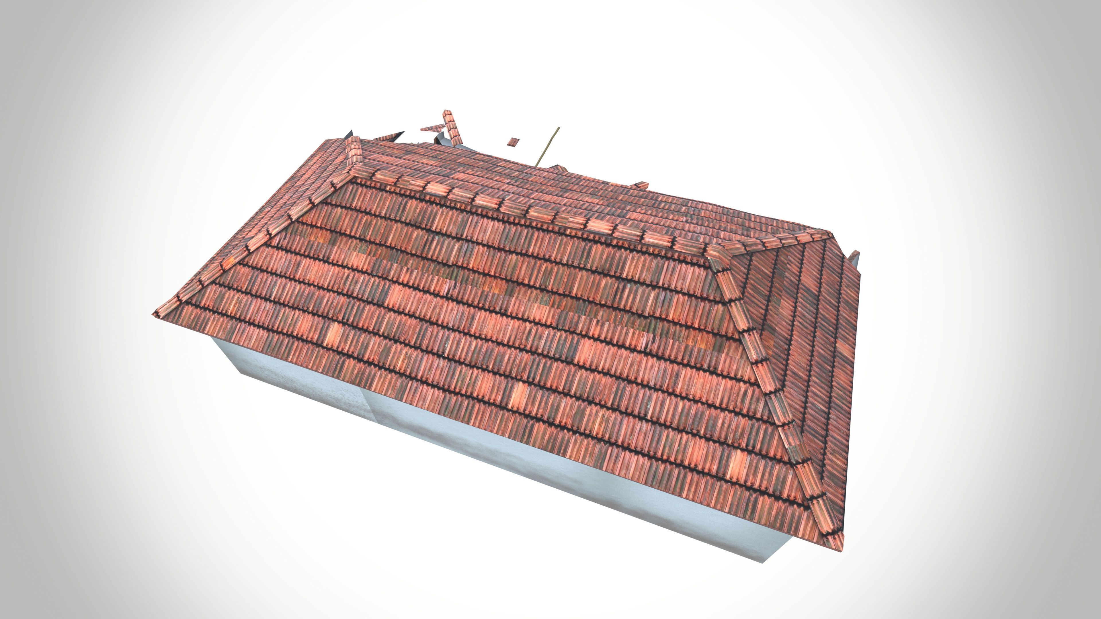 Destroy Village House Low-poly 3D model_8