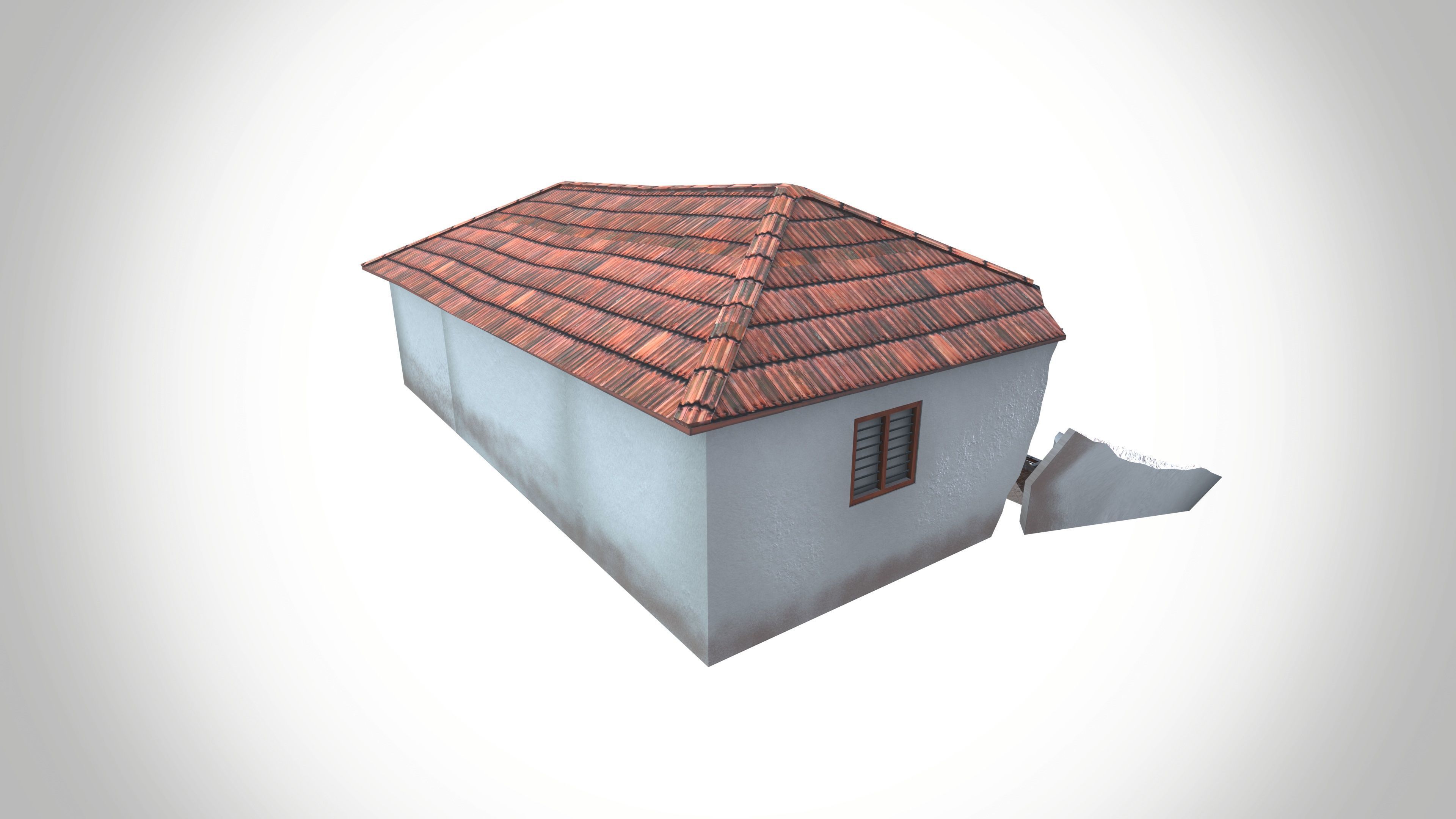 Destroy Village House Low-poly 3D model_6