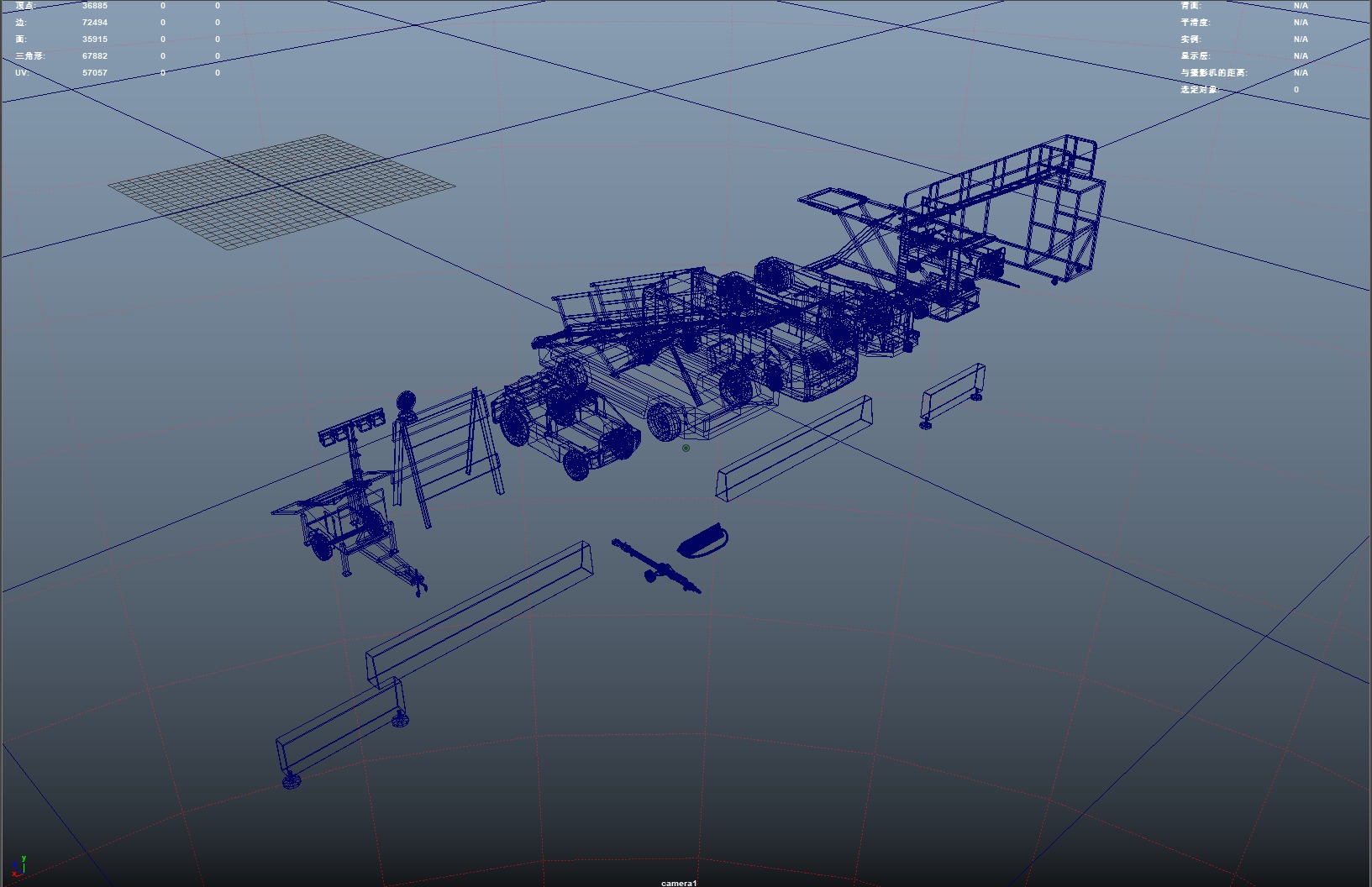Airport engineering vehicles Low-poly 3D model_8