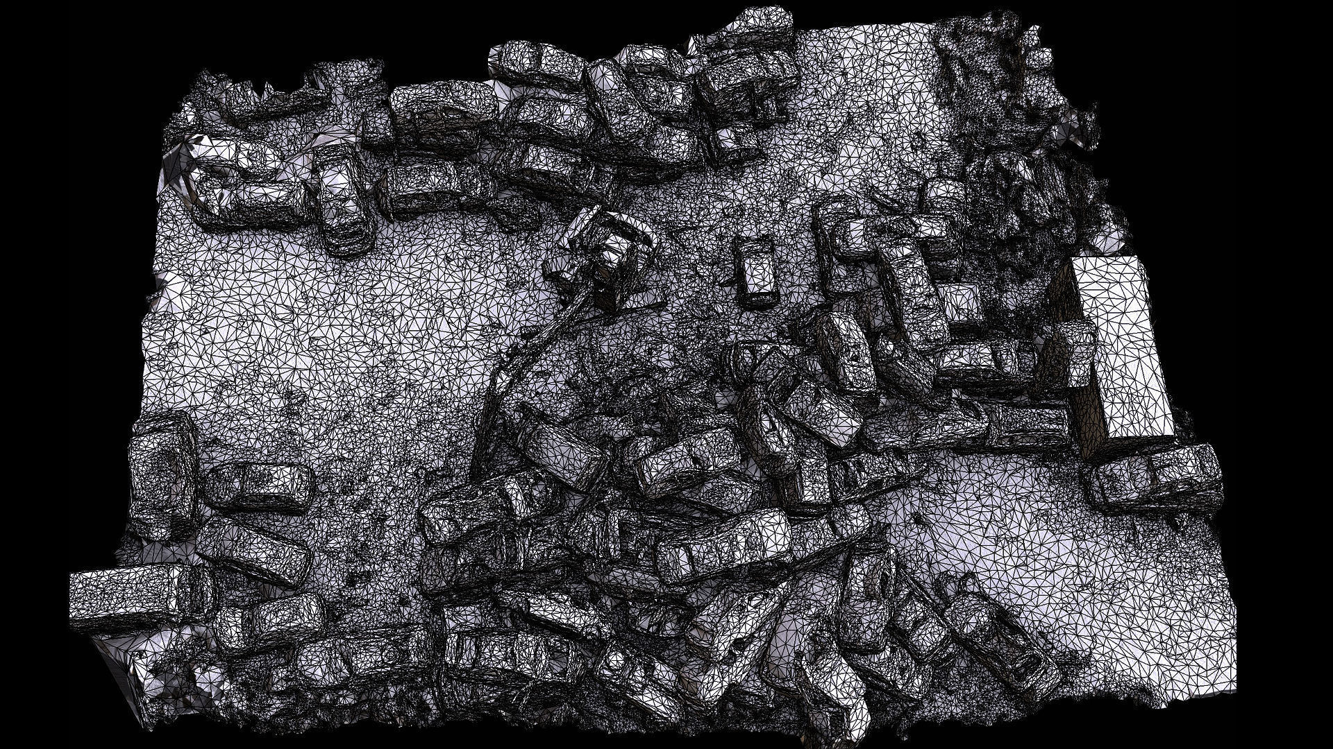 cars destroyed wreckage pile drone photogrammetry  Low-poly 3D model_6