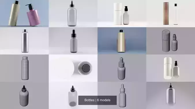 Bottles 3D Model Collection