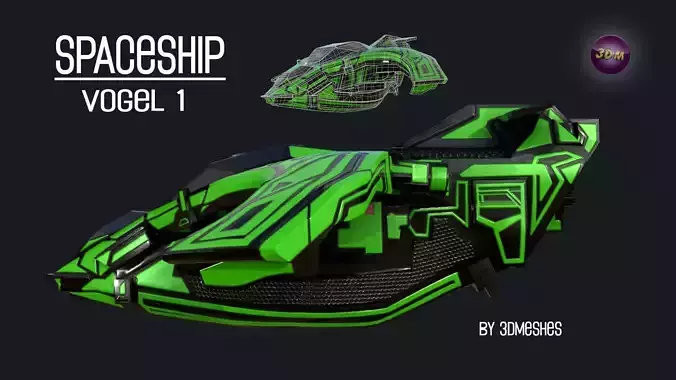 Spaceship - Vogel 1 - PBR lowpoly