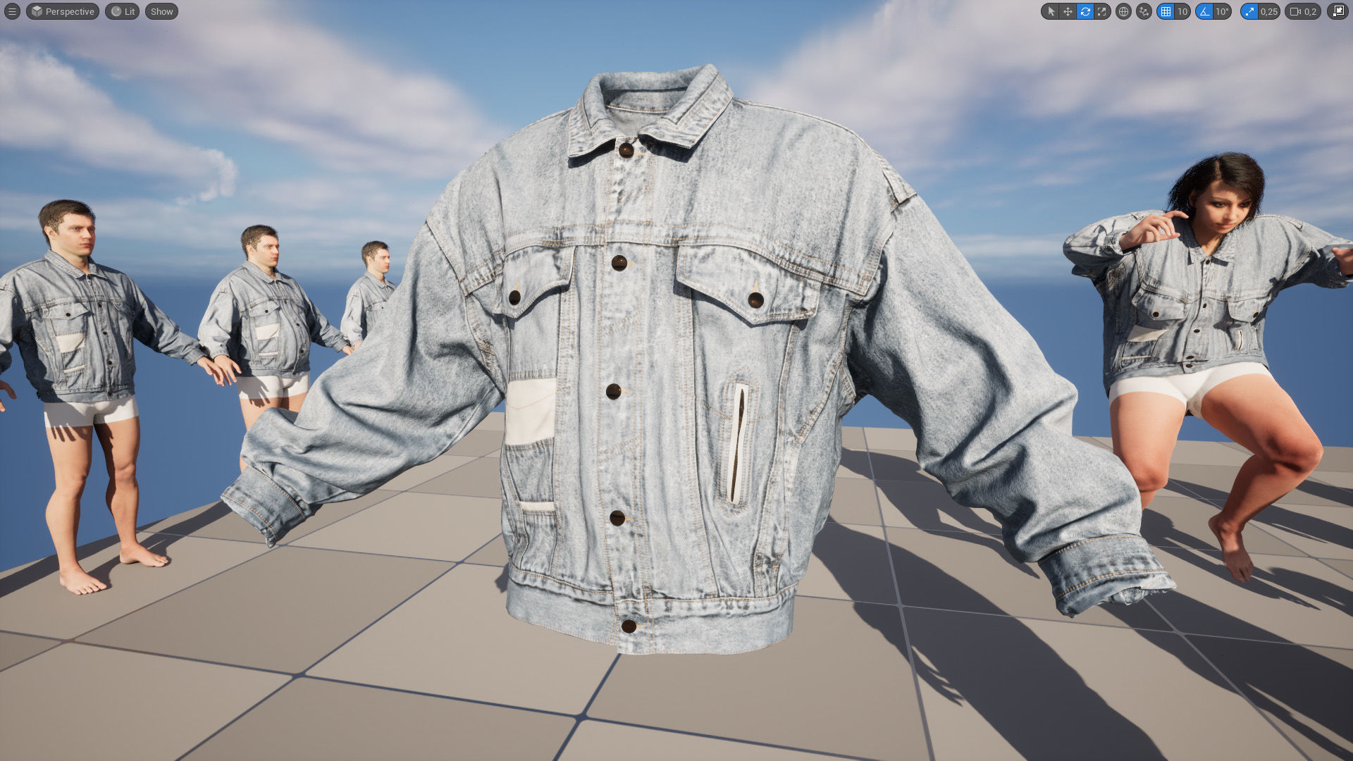 Jacket 47 - All MH Bodies and UE5 Skeletons - Rigged Low-poly 3D model_19