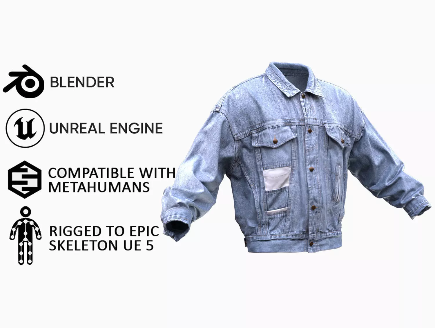 Jacket 47 - All MH Bodies and UE5 Skeletons - Rigged Low-poly 3D model_0