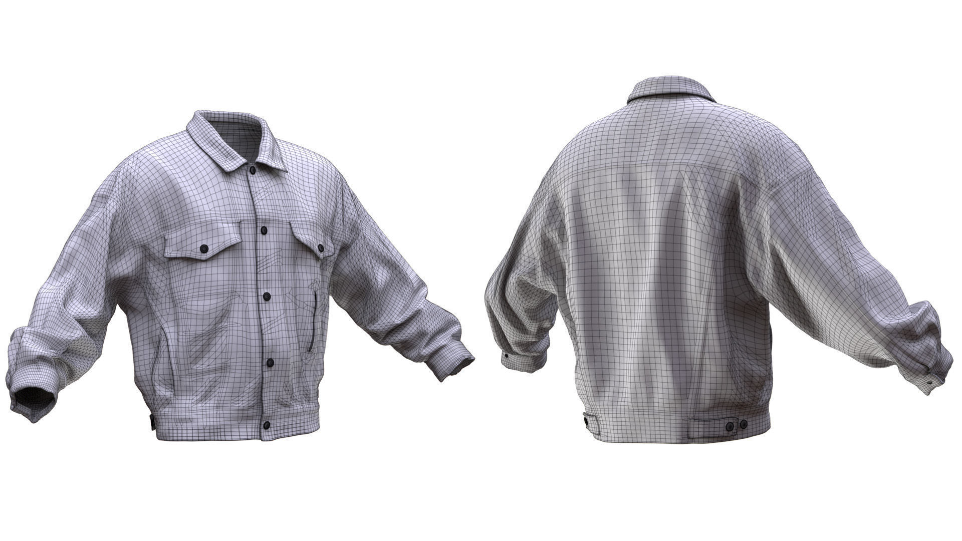 Jacket 47 - All MH Bodies and UE5 Skeletons - Rigged Low-poly 3D model_21