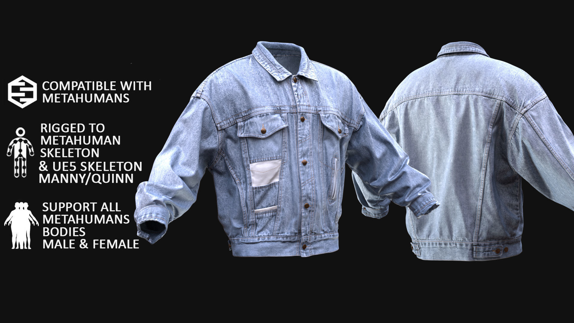 Jacket 47 - All MH Bodies and UE5 Skeletons - Rigged Low-poly 3D model_3