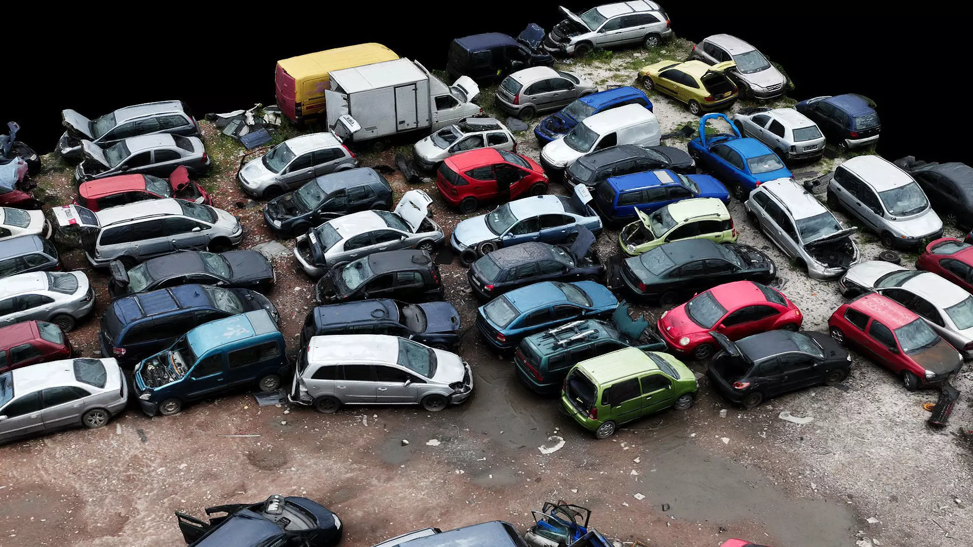 cars wreckage pile abandoned terrain part2 photogrammetry Low-poly 3D model