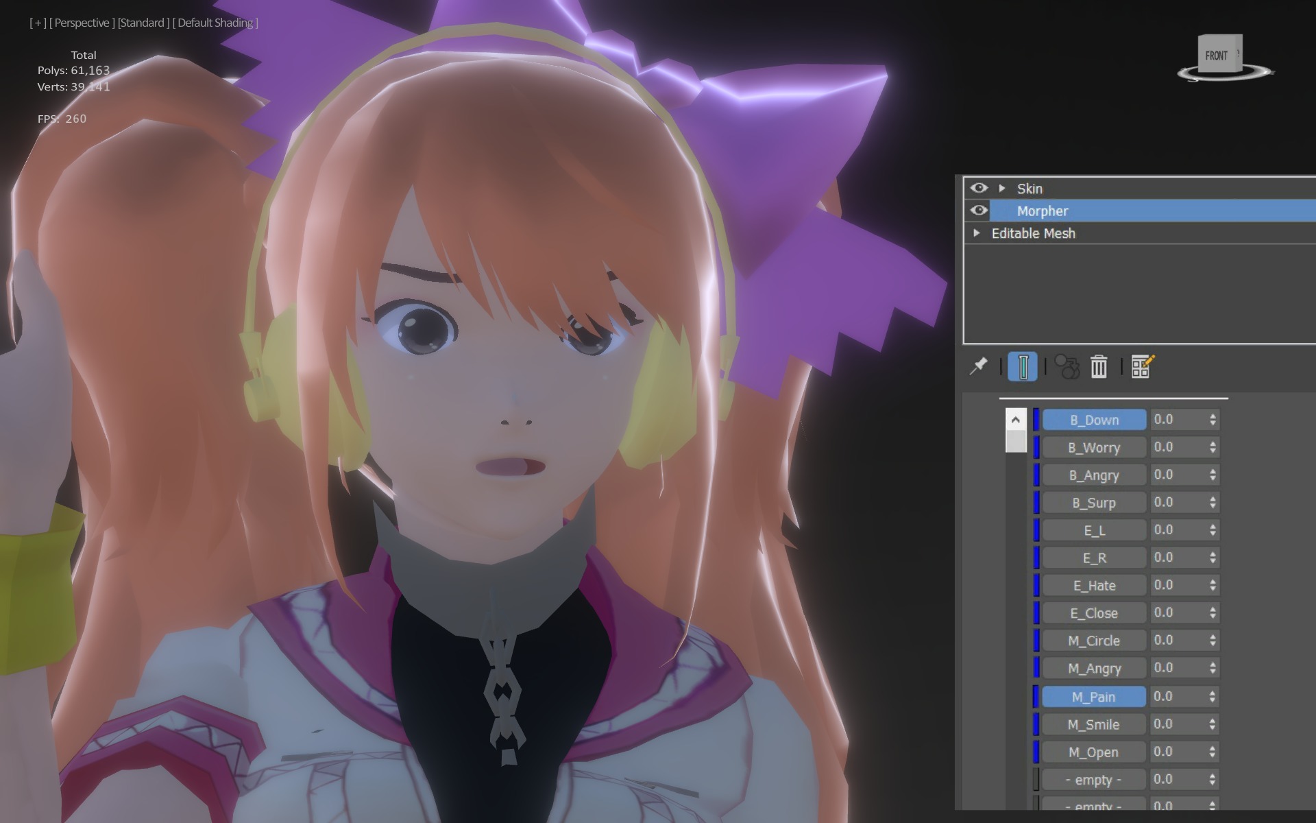 3DsMax Biped model Persona4 Rise Kujikawa Dancing cosplay Low-poly 3D model_4