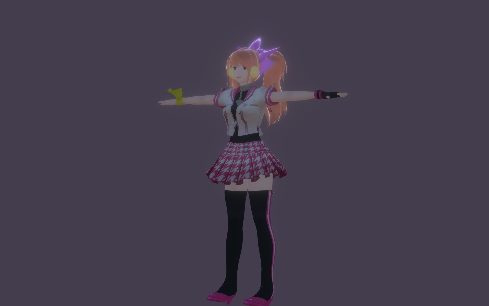 3DsMax Biped model Persona4 Rise Kujikawa Dancing cosplay Low-poly 3D model_9