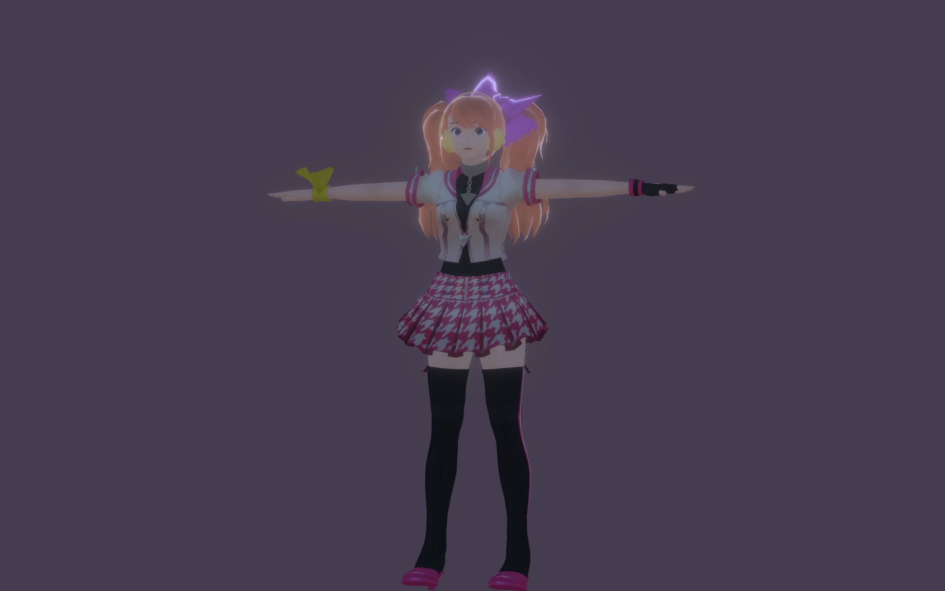 3DsMax Biped model Persona4 Rise Kujikawa Dancing cosplay Low-poly 3D model_8