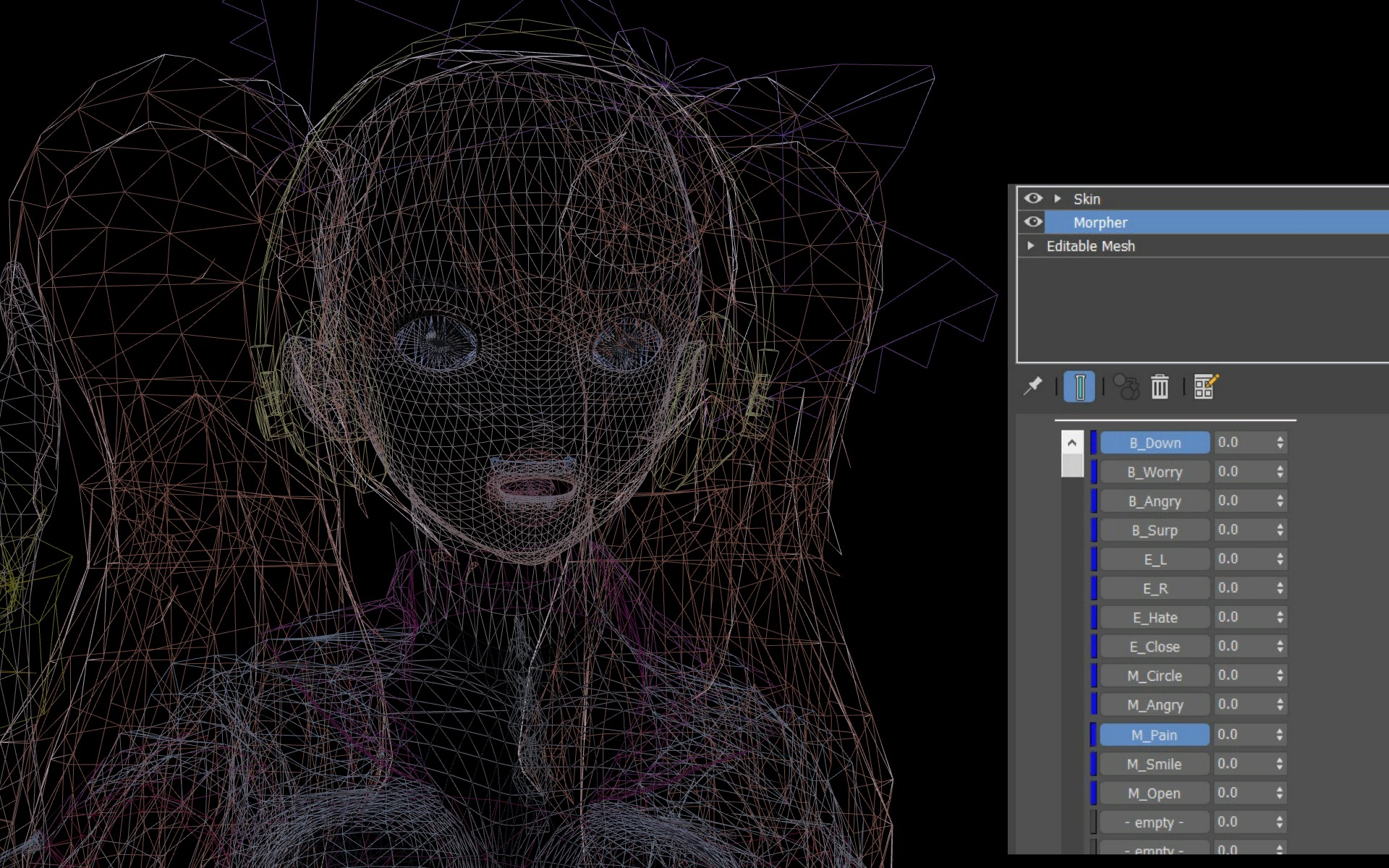 3DsMax Biped model Persona4 Rise Kujikawa Dancing cosplay Low-poly 3D model_5