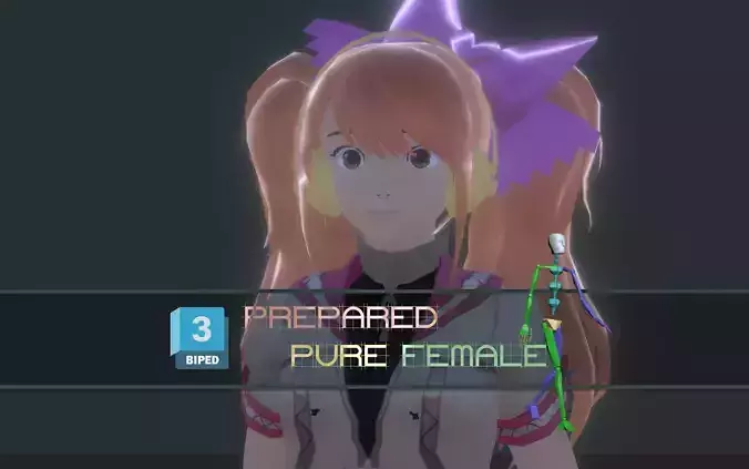 3DsMax Biped model Persona4 Rise Kujikawa Dancing cosplay Low-poly 3D model 3DsMax Biped model Persona4 Rise Kujikawa Dancing cosplay Low-poly 3D model